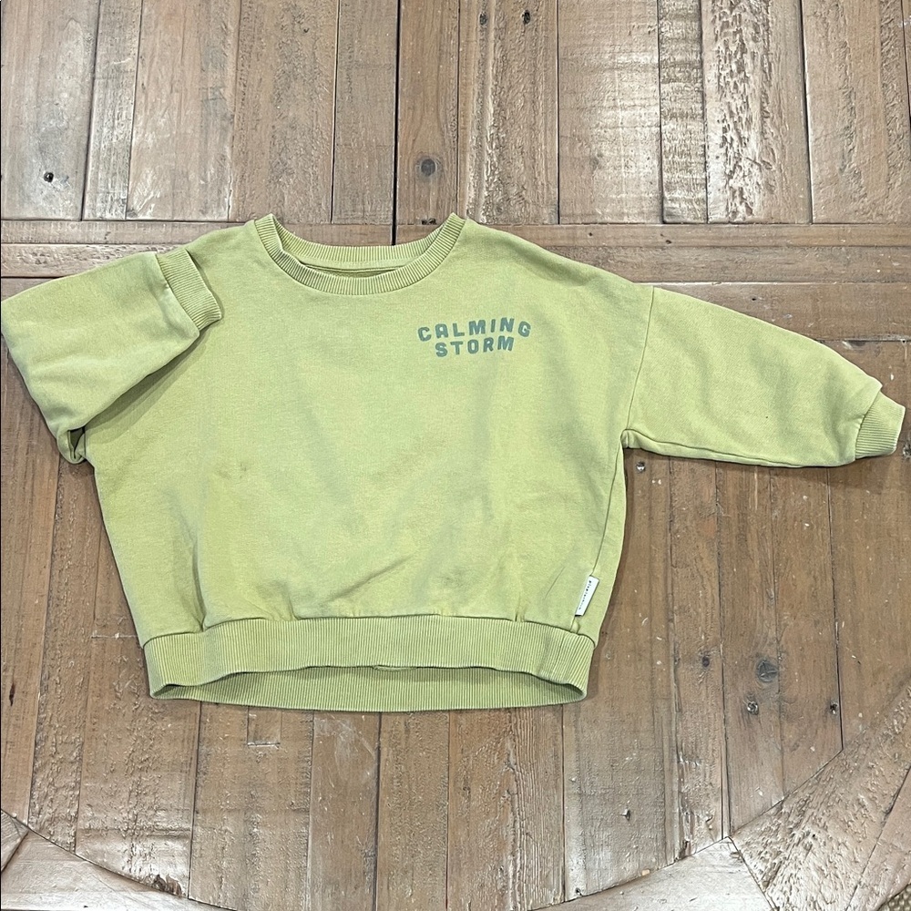 Piupiuchick Green calming storm graphic Sweatshirt kids 3 years play condition